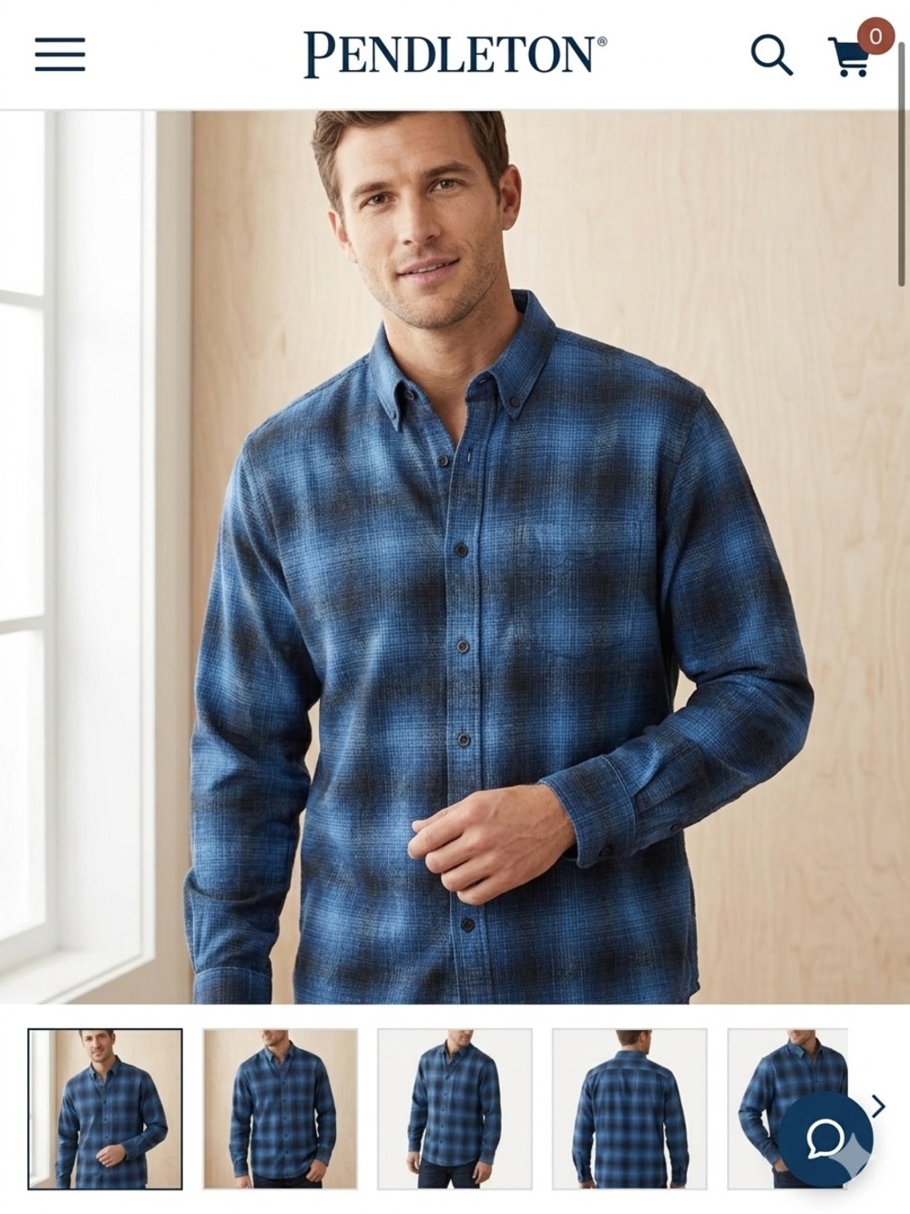 Pendleton Mason Flannel blue black XL 100% cotton